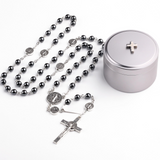 Black Onyx Rosary Necklace: A Bold Token of Devotion for Prayer & Daily Wear
