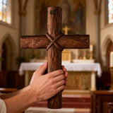 Wooden Spiral Cross: A Symbol of Christ's Sacrifice & Unity