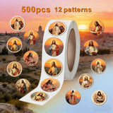 500PCS Original Bible-Inspired Motivational Stickers Roll: Cross-Border Decorative Adhesive Seals for Journals & Crafts
