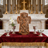 Archangel Michael Hand-Carved Ashwood Cross Plaque
