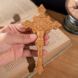 St. Benedict Exorcism Cross wood carved - Bless you and your family