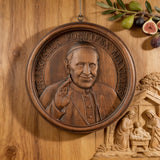 Pope Francis Hand-Carved Beechwood Wall Plaque