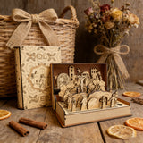 Crucifixion Scene Easter Wooden Book Gift