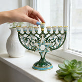 Hanukkah Hand-Painted Menorah: Illuminate the Jewish People's Covenant of Light with Artisan Brushstrokes