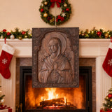 Our Lady of Sorrows Wooden Wall Decor - Our Lady of the Seven Arrows Softens the Heart of Evil