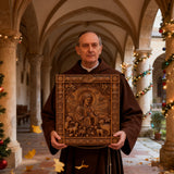 The Good Shepherd Beechwood Icon – Hand-Carved Christian Home Decor | Christ the Shepherd Wall Art