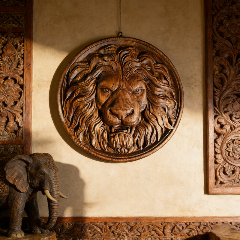 Lion Head Wooden Wall Art: Symbol of Christ the Lion of Judah
