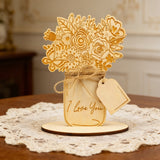 Mother's Day Wooden Flower Card DIY Craft Kit | Paint an Everlasting Bouquet of Love for Mom
