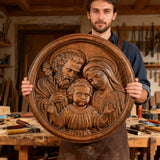 Holy Family Wooden Plaque: A Christian Symbol of Love, Faith, & Family