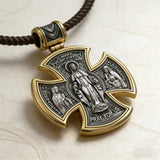 S925 sterling silver double-sided Jesus and Virgin Mary necklace