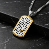 Water Ripple Texture Dog Tag Pendant Necklace