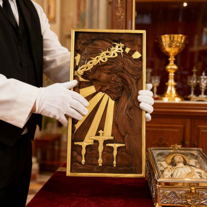 Plaque commemorating Good Friday, remembering the meaning of Jesus' crucifixion