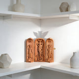 Hand-carved Portable Church - Mini Christian Ascension scene Triptych Altar