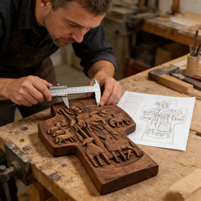 Good Shepherd Wooden Cross: A Religious Gift of Endless Care & Guidance