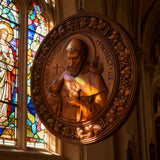 St. Francis of Assisi Patron Saint of Animals Religious Icon - Natural Wood Wall Decoration Hanging Souvenir