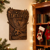 Handcrafted Solid Wood Wall Art - Commemorating the Second Amendment