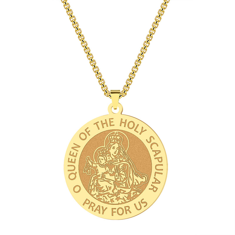 Bgcopper The Holy Scapular Round Religious Medal Necklace