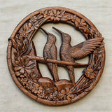 Bgcopper Natural Beauty Hummingbird Hollow Wood Carving Wall decor