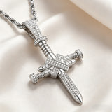 Iced Nail Cross Pendant Necklace – Faith, Strength & Dazzling Luxury