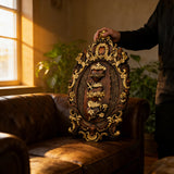 Three Sacred Hearts of the Holy Family Wall Hanging Art work Personalized Religious Gift wooden decor