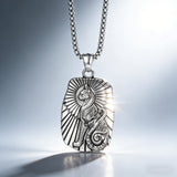Ancient Egyptian Bastet Cat Goddess Stainless Steel Necklace | Egyptian Revival Jewelry