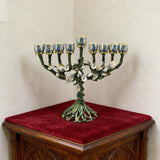 Vintage Vine & Flower 9-Branch Jewish Menorah