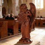 Metatron Angel Cube Beechwood Guardian Ornament: Soulful Resonance of Faith and Art