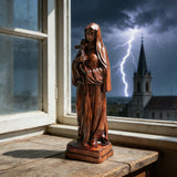 Saints Teresa Round Wooden Art Jewelry