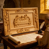 Limited: Southern European boxwood Jesus Last Supper - Religious Vatican Christian Wall Art Sculpture