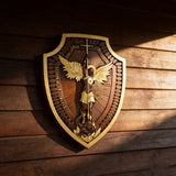 Guardian Michael Wood Carving - Handcrafted Spiritual Shield & Heirloom Gift