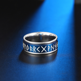 Glow In The Dark Viking Elder Futhark Rune Rotatable Spinner Stainless Steel Anxiety Relief Ring