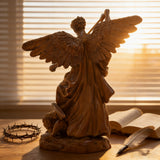 Boxwood Archangel Michael Carving: A Christmas Gift of Divine Protection