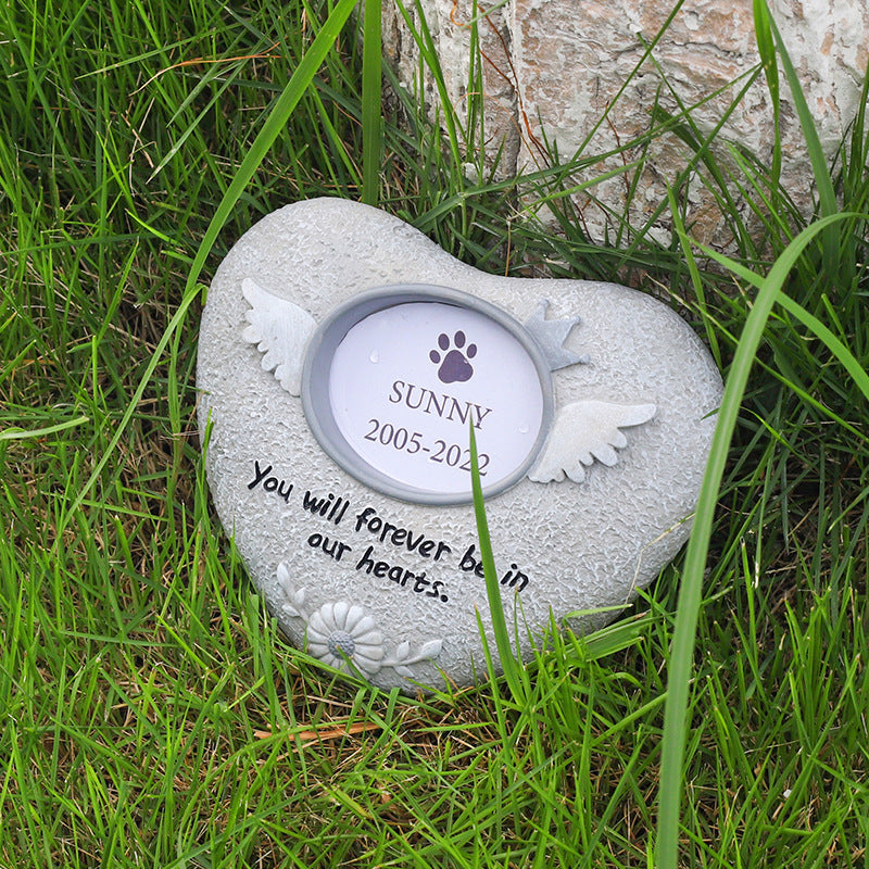 Bgcopper Pet Memorial Stone with Picture Frame