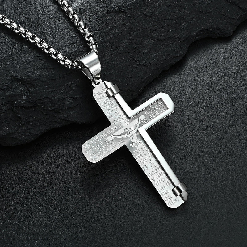 Stainless Steel Cross Necklace - With free Chain