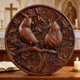 Red Cardinal Couple Hand-Carved Wood Figurine: A Symbol of Hope & Spiritual Connection