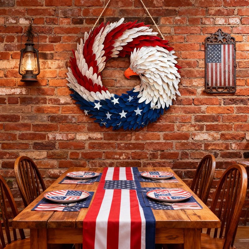 🌟 Patriotic Eagle Wooden Wreath | 4th of July Decor for Christian Homes