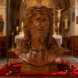 Boxwood Jesus Crown with Thorns Half-Length Desktop Ornament