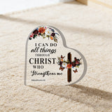 Heart-Shaped Cross Acrylic Decor: A Daily Reminder of Strength in Faith