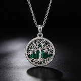 Tree of Life Malachite S925 Silver Necklace – Growth, Heritage & Natural Elegance