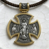 S925 sterling silver double-sided Jesus and Virgin Mary necklace