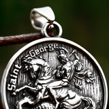 Saint George Necklace Amulet Stainless Steel Pendant