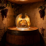 “Holy Family Angel-Wing Nativity” 2D Flat Acrylic Decor – A Glowing Tribute to Christmas