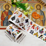 500PCS Original Bible-Inspired Motivational Stickers Roll: Cross-Border Decorative Adhesive Seals for Journals & Crafts