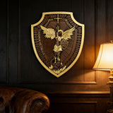 Guardian Michael Wood Carving - Handcrafted Spiritual Shield & Heirloom Gift