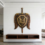 Archangel Michael Sword & Shield Wall Plaque - Divine Protection in Spiritual Warfare