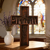 Nativity Scene Crucifix Wooden Wall Decoration