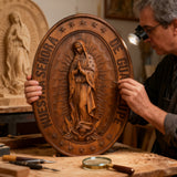 Vintage Colorful Our Lady of Guadalupe Wood Carving 🎨🪵 - Patron Saint of the Americas & Unborn Children 🙏🛡️