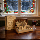 Crucifixion Scene Easter Wooden Book Gift