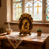 Mother Mary with Baby Jesus Wood Carving Decor