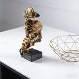 "Silence is Golden" Abstract Bust Sculpture | Modern Home Decor